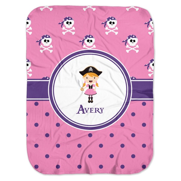 Custom Pink Pirate Baby Swaddling Blanket (Personalized)