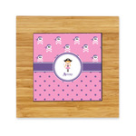 Pink Pirate Bamboo Trivet with Ceramic Tile Insert (Personalized)