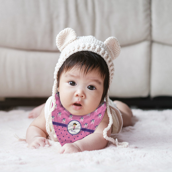 Pink Pirate Bandana Bib - (Lifestyle 2 girl)