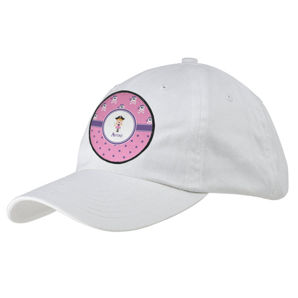 Custom Pink Pirate Baseball Cap - White (Personalized)