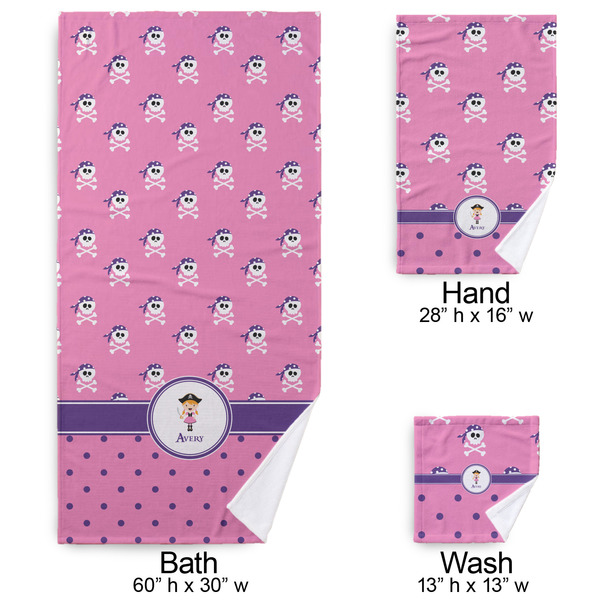 Pink Pirate Bath Towel Sets - 3-piece - Approval