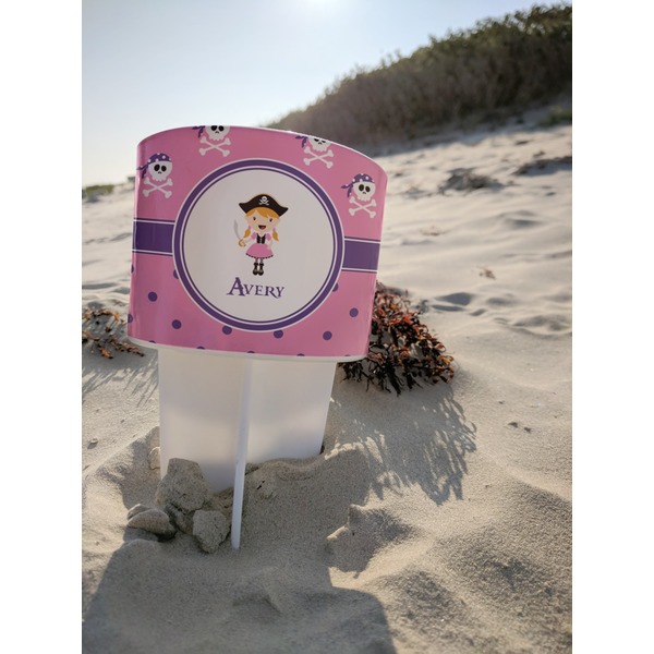 Pink Pirate Beach Spiker white on beach with sand