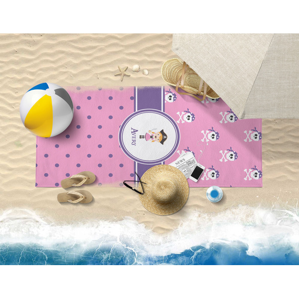 Pink Pirate Beach Towel Lifestyle