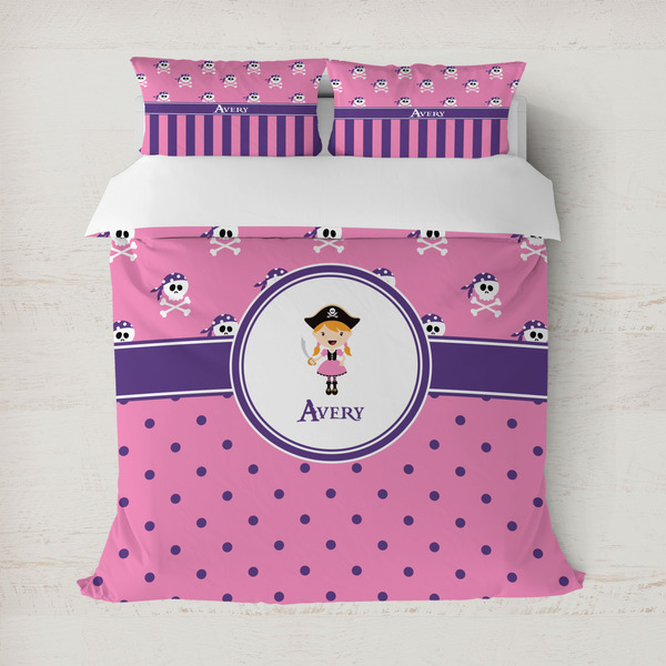 Custom Pink Pirate Duvet Cover (Personalized)