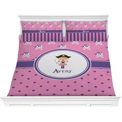 Pink Pirate Comforter Set - King (Personalized)