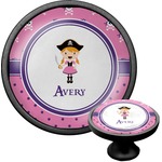 Pink Pirate Cabinet Knob (Black) (Personalized)