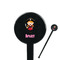 Pink Pirate 7" Round Plastic Stir Sticks - Black - Single Sided (Personalized)