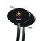 Pink Pirate Black Plastic 7" Stir Stick - Single Sided - Oval - Front & Back