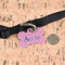 Pink Pirate Bone Shaped Dog ID Tag - Large - In Context