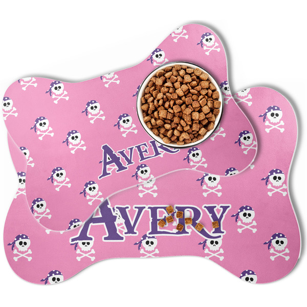 Pink Pirate Bone Shaped Dog Mats - MAIN