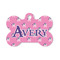 Pink Pirate Bone Shaped Dog ID Tag - Small (Personalized)