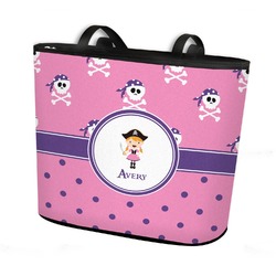 Pink Pirate Bucket Tote w/ Genuine Leather Trim (Personalized)