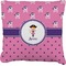 Pink Pirate Burlap Pillow 16"