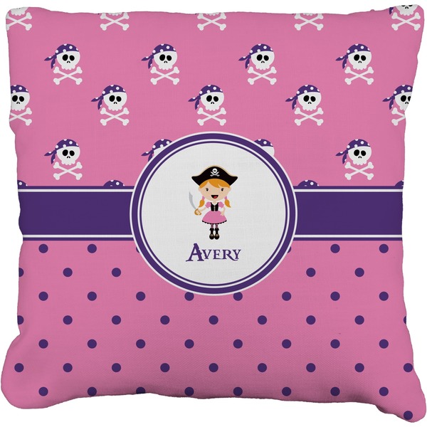 Custom Pink Pirate Faux-Linen Throw Pillow 26" (Personalized)