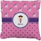 Pink Pirate Faux-Linen Throw Pillow (Personalized)