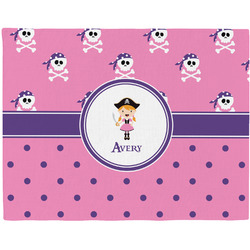 Pink Pirate Woven Fabric Placemat - Twill w/ Name or Text