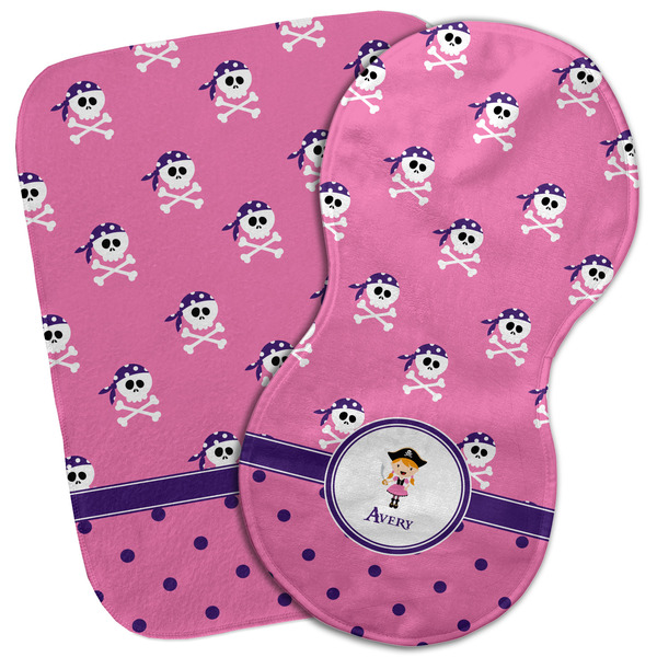 Custom Pink Pirate Burp Cloth (Personalized)