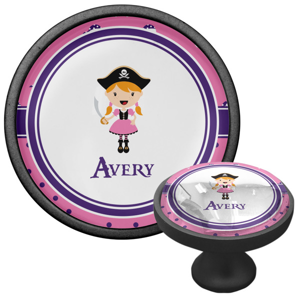 Pink Pirate Cabinet Knob - Black - Multi Angle