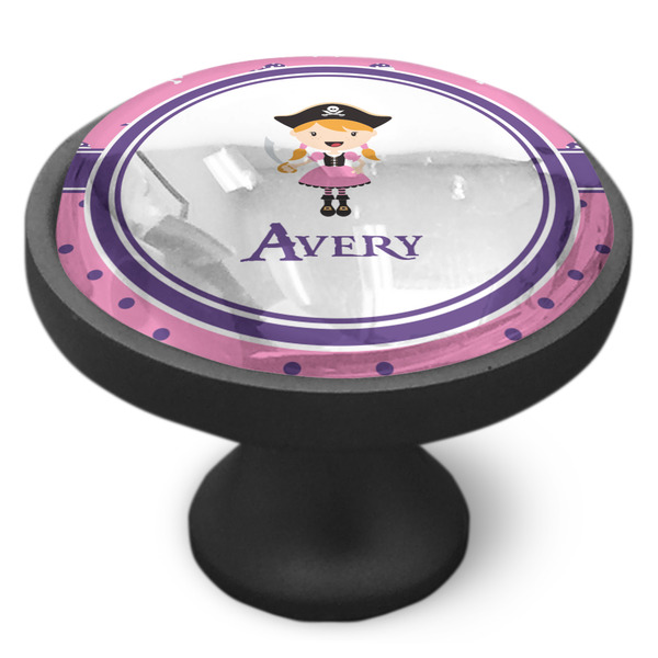 Pink Pirate Cabinet Knob - Black - Side