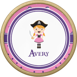 Pink Pirate Cabinet Knob - Gold (Personalized)