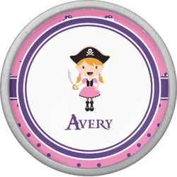 Pink Pirate Cabinet Knob (Silver) (Personalized)