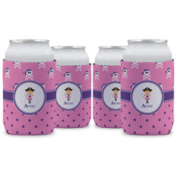 Pink Pirate Can Cooler (12 oz) - Set of 4 w/ Name or Text