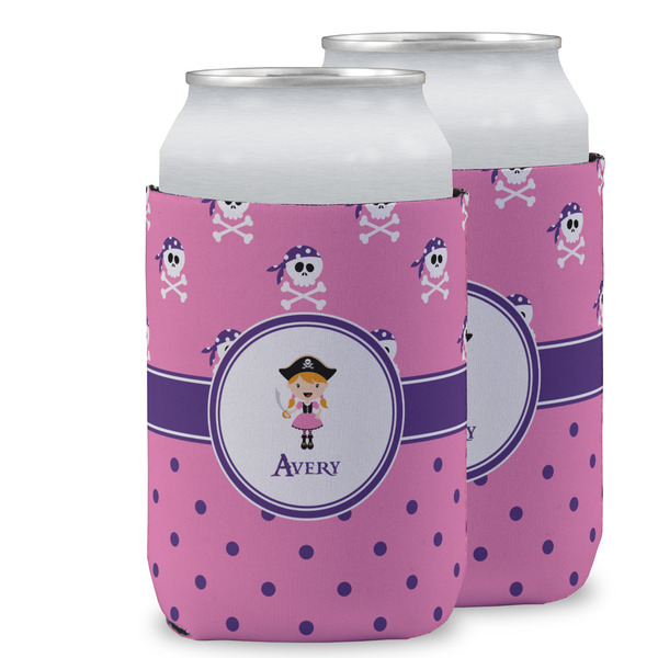 Custom Pink Pirate Can Cooler (12 oz) w/ Name or Text