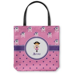 Pink Pirate Canvas Tote Bag - Medium - 16"x16" (Personalized)