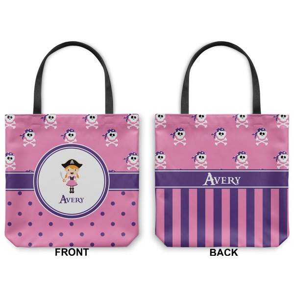 Pink Pirate Canvas Tote - Front and Back
