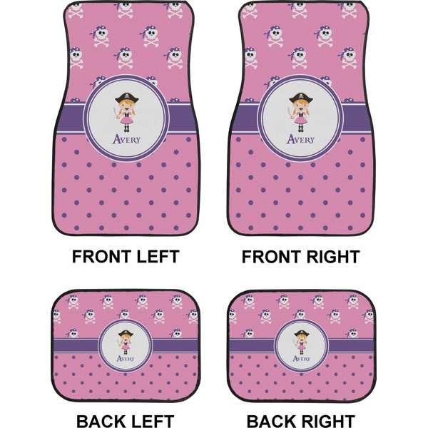 Pink Pirate Car Floor Mats Set (2F + 2B)