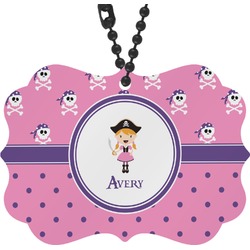 Pink Pirate Rear View Mirror Decor (Personalized)