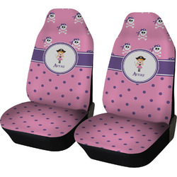 Pink Pirate Car Seat Covers (Set of Two) (Personalized)