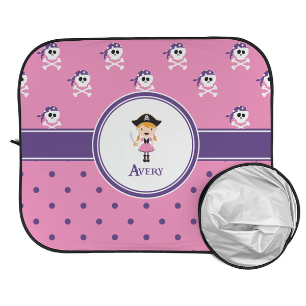 Pink Pirate Car Sun Shades - FOLDED & UNFOLDED