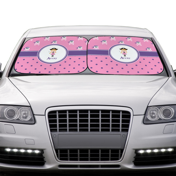 Pink Pirate Car Sun Shades - IN CONTEXT