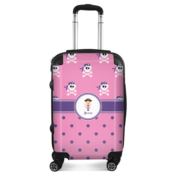 Custom Pink Pirate Suitcase - 20" Carry On (Personalized)