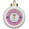 Pink Pirate Ceramic Ball Ornament (Personalized)