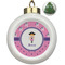 Pink Pirate Ceramic Christmas Ornament - Xmas Tree (Front View)
