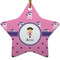 Pink Pirate Ceramic Flat Ornament - Star (Front)