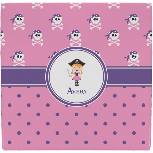 Custom Pink Pirate Ceramic Tile Hot Pad (Personalized)