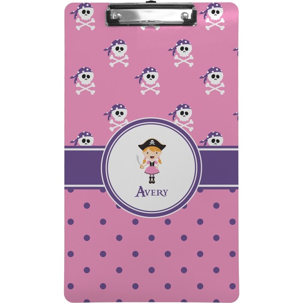 Custom Pink Pirate Clipboard (Legal Size) (Personalized)