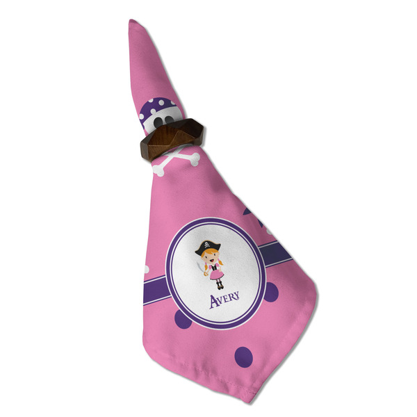 Pink Pirate Cloth Napkins - Personalized Dinner (Folded in Ring) (MAIN)