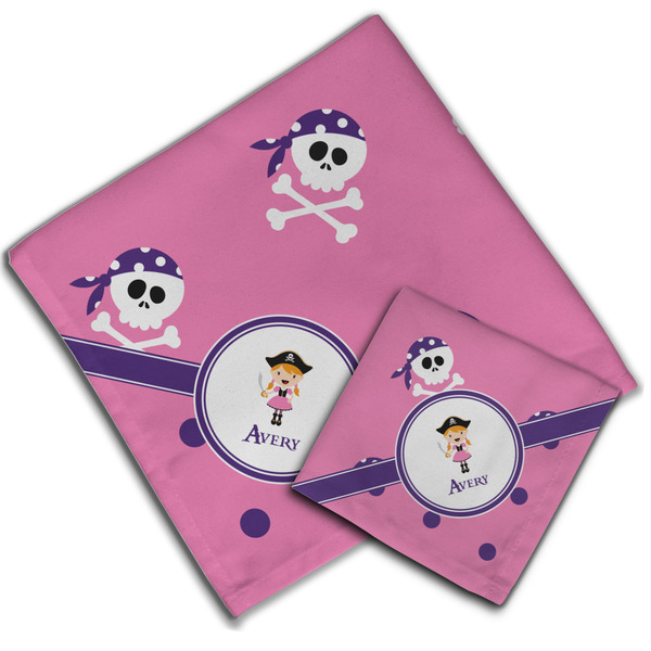 Pink Pirate Cloth Napkins - Personalized Lunch & Dinner (PARENT MAIN)