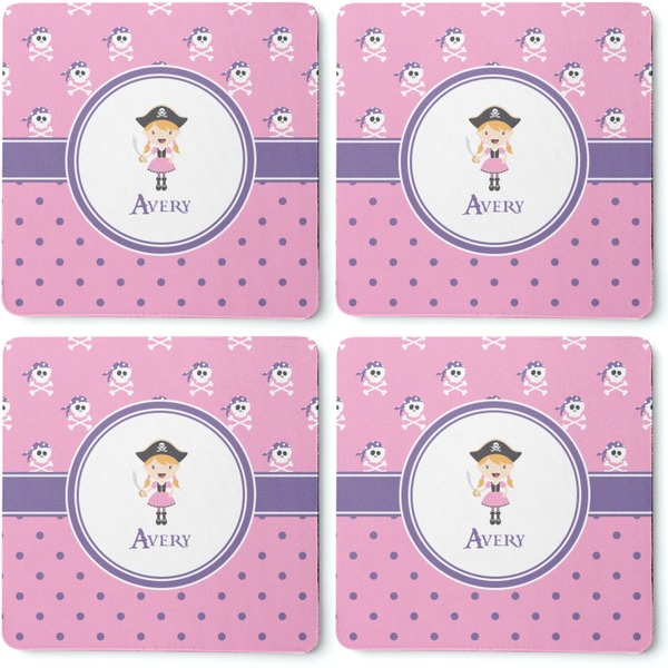 Pink Pirate Coaster Rubber Back - Apvl