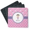 Pink Pirate Square Rubber Backed Coasters - Set of 4 (Personalized)