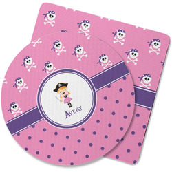 Pink Pirate Rubber Backed Coaster (Personalized)