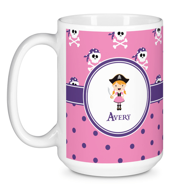 Pink Pirate Coffee Mug - 15 oz - White