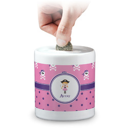Pink Pirate Coin Bank (Personalized)