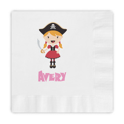 Pink Pirate Embossed Decorative Napkins (Personalized)