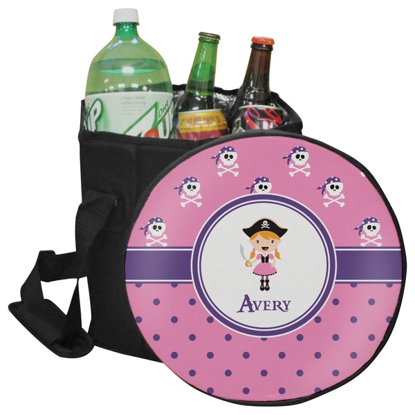 Custom Pink Pirate Collapsible Cooler & Seat (Personalized)