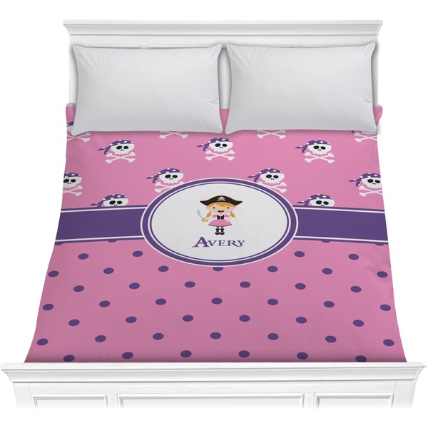 Custom Pink Pirate Comforter - Full / Queen (Personalized)